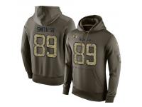 Men Nike NFL Baltimore Ravens #89 Steve Smith Sr. Olive Salute To Service KO Performance Hoodie