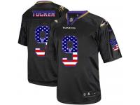 Men Nike NFL Baltimore Ravens #9 Justin Tucker Black USA Flag Fashion Limited Jersey