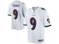 Men Nike NFL Baltimore Ravens #9 Justin Tucker Road White Limited Jersey
