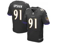 Men Nike NFL Baltimore Ravens #91 Courtney Upshaw Authentic Elite Black Jersey