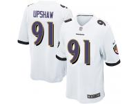 Men Nike NFL Baltimore Ravens #91 Courtney Upshaw Road White Game Jersey
