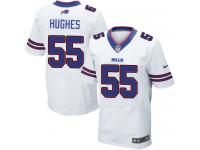 Men Nike NFL Buffalo Bills #55 Jerry Hughes Authentic Elite Road White Jersey