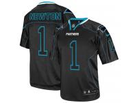 Men Nike NFL Carolina Panthers #1 Cam Newton Lights Out Black Limited Jersey