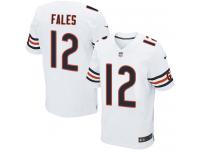 Men Nike NFL Chicago Bears #12 David Fales Authentic Elite Road White Jersey