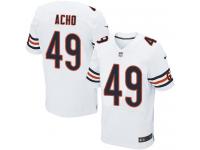 Men Nike NFL Chicago Bears #49 Sam Acho Authentic Elite Road White Jersey