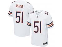 Men Nike NFL Chicago Bears #51 Dick Butkus Authentic Elite Road White Jersey