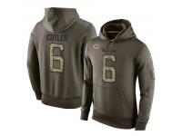 Men Nike NFL Chicago Bears #6 Jay Cutler Olive Salute To Service KO Performance Hoodie