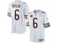 Men Nike NFL Chicago Bears #6 Jay Cutler Road C Patch White Limited Jersey