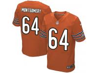 Men Nike NFL Chicago Bears #64 Will Montgomery Authentic Elite Orange Jersey