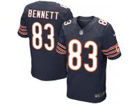 Men Nike NFL Chicago Bears #83 Martellus Bennett Authentic Elite Home Navy Blue Jersey