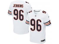 Men Nike NFL Chicago Bears #96 Jarvis Jenkins Authentic Elite Road White Jersey