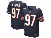 Men Nike NFL Chicago Bears #97 Willie Young Authentic Elite Home Navy Blue Jersey