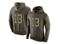Men Nike NFL Cleveland Browns #13 Josh McCown Olive Salute To Service KO Performance Hoodie