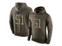 Men Nike NFL Cleveland Browns #51 Barkevious Mingo Olive Salute To Service KO Performance Hoodie