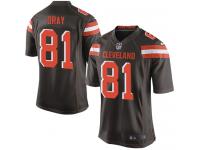 Men Nike NFL Cleveland Browns #81 Jim Dray Home Brown Game Jersey