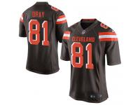 Men Nike NFL Cleveland Browns #81 Jim Dray Home Brown Limited Jersey