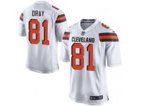 Men Nike NFL Cleveland Browns #81 Jim Dray Road White Game Jersey