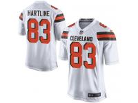 Men Nike NFL Cleveland Browns #83 Brian Hartline Road White Game Jersey