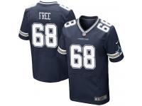 Men Nike NFL Dallas Cowboys #68 Doug Free Authentic Elite Home Navy Blue Jersey