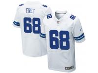 Men Nike NFL Dallas Cowboys #68 Doug Free Authentic Elite Road White Jersey