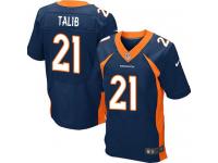 Men Nike NFL Denver Broncos #21 Aqib Talib Authentic Elite Navy Blue Jersey