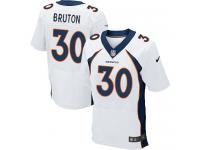 Men Nike NFL Denver Broncos #30 David Bruton Authentic Elite Road White Jersey