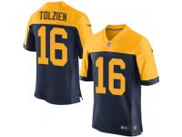 Men Nike NFL Green Bay Packers #16 Scott Tolzien Authentic Elite Navy Blue Jersey