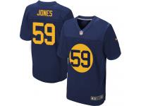 Men Nike NFL Green Bay Packers #59 Brad Jones Authentic Elite Navy Blue Jersey
