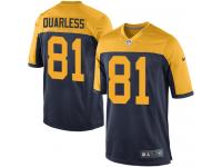 Men Nike NFL Green Bay Packers #81 Andrew Quarless Navy Blue Game Jersey