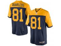 Men Nike NFL Green Bay Packers #81 Andrew Quarless Navy Blue Limited Jersey