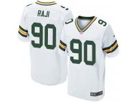 Men Nike NFL Green Bay Packers #90 B.J. Raji Authentic Elite Road White Jersey