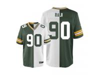 Men Nike NFL Green Bay Packers #90 B.J. Raji TeamRoad Two Tone Limited Jersey