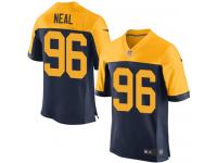 Men Nike NFL Green Bay Packers #96 Mike Neal Authentic Elite Navy Blue Jersey