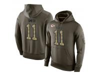 Men Nike NFL Kansas City Chiefs #11 Alex Smith Olive Salute To Service KO Performance Hoodie