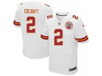Men Nike NFL Kansas City Chiefs #2 Dustin Colquitt Authentic Elite Road White Jersey