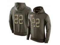 Men Nike NFL Kansas City Chiefs #22 Marcus Peters Olive Salute To Service KO Performance Hoodie