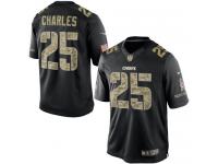 Men Nike NFL Kansas City Chiefs #25 Jamaal Charles Black Salute to Service Limited Jersey