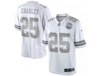 Men Nike NFL Kansas City Chiefs #25 Jamaal Charles White Platinum Limited Jersey