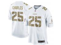 Men Nike NFL Kansas City Chiefs #25 Jamaal Charles White Salute to Service Limited Jersey