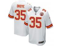 Men Nike NFL Kansas City Chiefs #35 Christian Okoye Road White Game Jersey