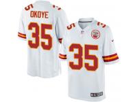 Men Nike NFL Kansas City Chiefs #35 Christian Okoye Road White Limited Jersey