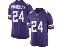 Men Nike NFL Minnesota Vikings #24 Captain Munnerlyn Home Purple Limited Jersey