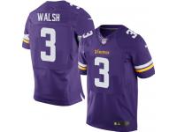 Men Nike NFL Minnesota Vikings #3 Blair Walsh Authentic Elite Home Purple Jersey