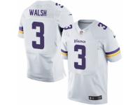 Men Nike NFL Minnesota Vikings #3 Blair Walsh Authentic Elite Road White Jersey