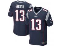 Men Nike NFL New England Patriots #13 Brandon Gibson Authentic Elite Home Navy Blue Jersey