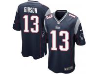 Men Nike NFL New England Patriots #13 Brandon Gibson Home Navy Blue Game Jersey