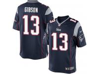 Men Nike NFL New England Patriots #13 Brandon Gibson Home Navy Blue Limited Jersey