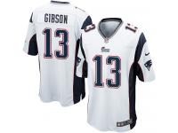 Men Nike NFL New England Patriots #13 Brandon Gibson Road White Game Jersey