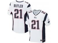 Men Nike NFL New England Patriots #21 Malcolm Butler Authentic Elite Road White Jersey
