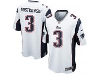 Men Nike NFL New England Patriots #3 Stephen Gostkowski Road White Limited Jersey
